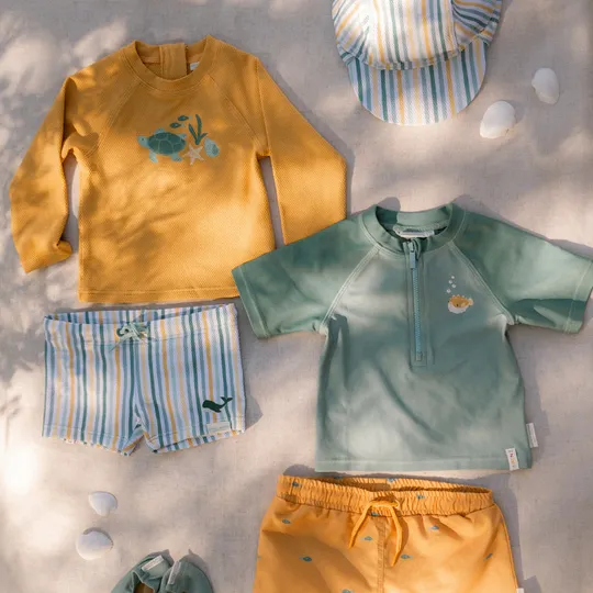 Little Dutch Schwimmshirt Langarm - Seashells -  Sunny Yellow