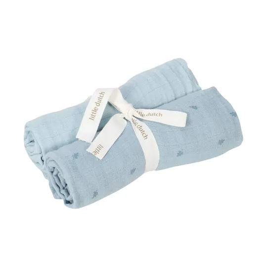 Little Dutch Pure Wickeltücher – 2er-Set – Musselin – 70 x 70 cm